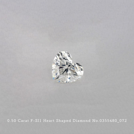 0.50 Carat F-SI1 Heart Shaped Diamond [0355480_072]